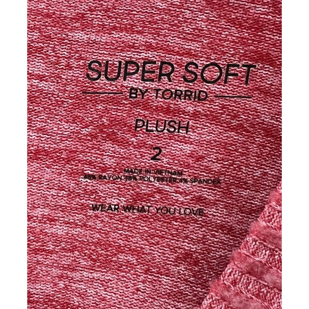 torrid 2 sweater Women Red V Neck Drop Shoulder Shark Bite hem Soft - Picture 5 of 10